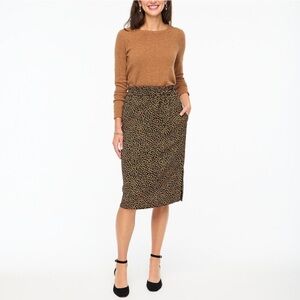 J Crew Animal Print Midi Skirt Size Small